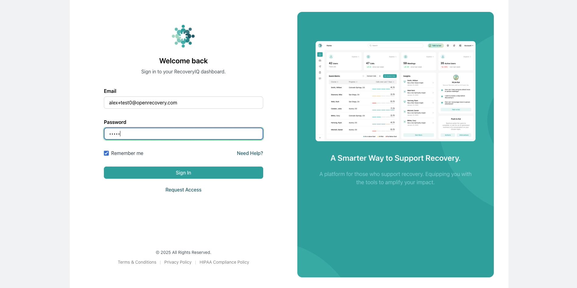 RecoveryIQ Dashboard